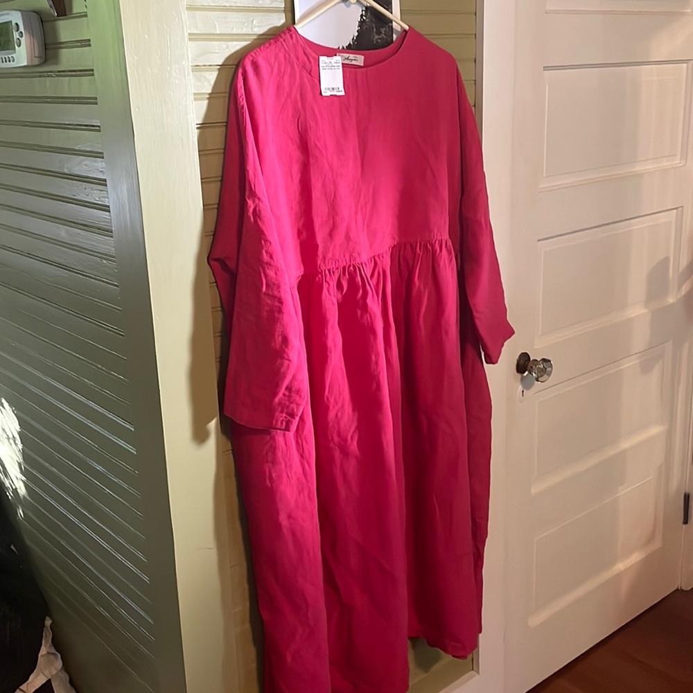 ICHI Antiquites Linen red dress